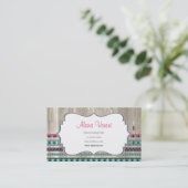 Carte De Visite Motif aztèque moderne sur le bois (Debout devant)