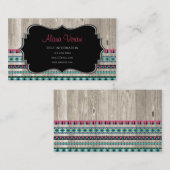 Carte De Visite Motif aztèque moderne sur le bois (Devant / Derrière)