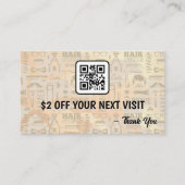 Carte De Visite Motif Barber Tools | Code QR de remise (Devant)