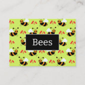 Carte De Visite Motif Bees Honeybee Fleurs rouges (Devant)