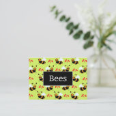 Carte De Visite Motif Bees Honeybee Fleurs rouges (Debout devant)