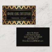 Carte de visite Motif Black and Gold Fleur de Lis (Devant / Derrière)