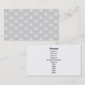 Carte De Visite Motif blanc et gris élégant. Damassé (Devant / Derrière)