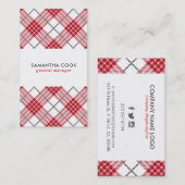 Carte De Visite Motif blanc et gris rouge (Devant / Derrière)
