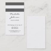 Carte de visite Motif blanc gris de script vertica (Devant / Derrière)