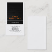 Carte de visite Motif blanc orange vertical (Devant / Derrière)