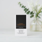 Carte de visite Motif blanc orange vertical (Debout devant)