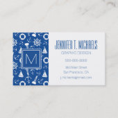 Carte De Visite Motif bleu de mer (Devant)