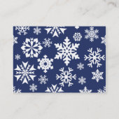 Carte De Visite Motif bleu de vacances de Noël d'hiver de flocons (Dos)
