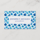 Carte De Visite Motif bleu d'échelle d'aquarelle (Devant)