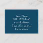 Carte De Visite Motif bleu et blanc (Dos)