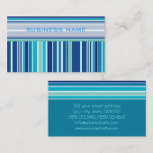 Carte De Visite Motif Bleu Retro (Devant / Derrière)