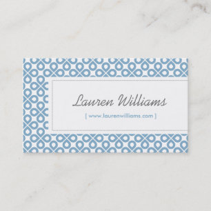 Carte De Visite Motif bleu vintage - concepteur, salon, styliste