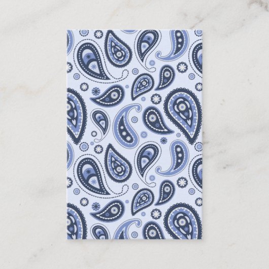 Carte De Visite Motif Blue Paisley (Devant)