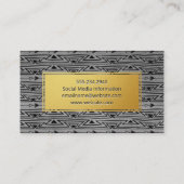 Carte De Visite Motif Bohême de cadre d'or (Dos)