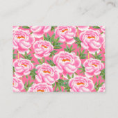 Carte De Visite Motif Bohemian Chic Pink Peonies (Dos)