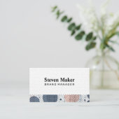 Carte De Visite Motif Boho | Motif géométrique Abstrait (Debout devant)