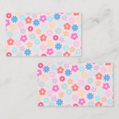 Carte De Visite Motif Boho Rose Daisy Flowers (Devant / Derrière)