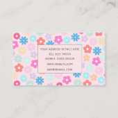 Carte De Visite Motif Boho Rose Daisy Flowers (Dos)