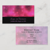 Carte De Visite Motif Bokeh rose et violet (Devant / Derrière)
