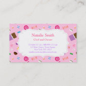 Carte de visite motif bonbons rose (Dos)