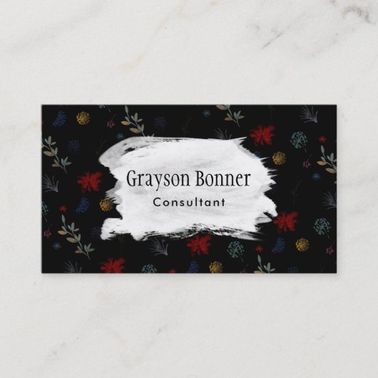 Carte De Visite Motif botanique 01b d'aquarelle multicolore (Devant)