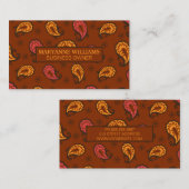 Carte De Visite Motif Brown Paisley (Devant / Derrière)