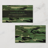 Carte De Visite Motif Camo Vert Jungle (Devant / Derrière)