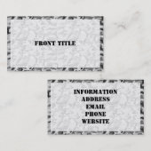 Carte De Visite Motif Camouflage urbain - Noir & Gris (Devant / Derrière)