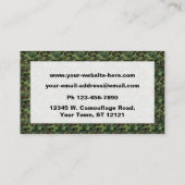 Carte De Visite Motif Camouflage vert (Dos)