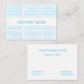 Carte De Visite Motif Carré concentré bleu (Devant / Derrière)