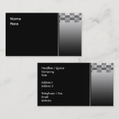 Carte De Visite Motif Carré gris, noir et blanc. (Devant / Derrière)