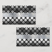 Carte De Visite Motif Carré métallique brillant (Devant / Derrière)