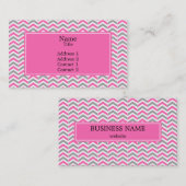 Carte De Visite Motif chaud rose et gris Chevron (Devant / Derrière)