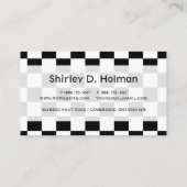Carte De Visite Motif Checkered noir et blanc (Dos)