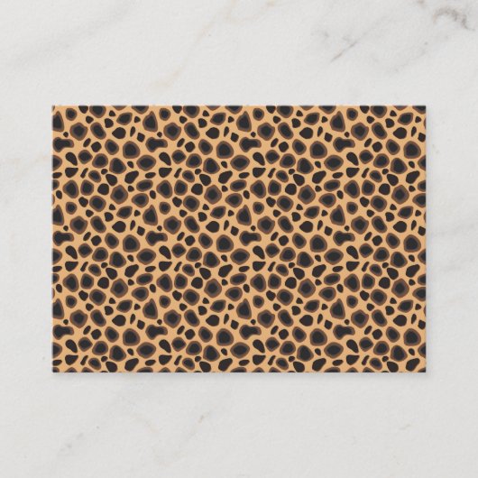 Carte De Visite Motif Cheetah (Devant)