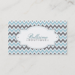 Carte de visite Motif Chevron (bleu/gris)
