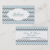 Carte de visite Motif Chevron (bleu/gris) (Devant / Derrière)