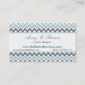 Carte de visite Motif Chevron (bleu/gris) (Dos)