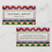 Carte De Visite Motif chevron en bois aztèque #7 (Devant / Derrière)