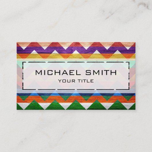 Carte De Visite Motif chevron en bois aztèque #7 (Devant)