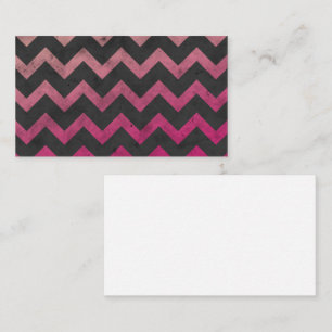 Carte De Visite Motif chevron gris foncé ombré rose magenta rouge