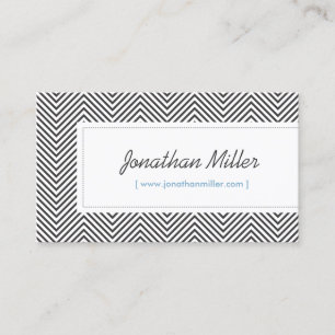 Carte De Visite Motif Chevron noir moderne et hanche