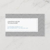 Carte De Visite Motif Chevron noir moderne et hanche (Dos)