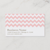 Carte De Visite Motif Chevron Rose et Blanc (Dos)