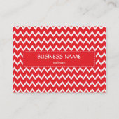Carte De Visite Motif Chevron rouge et blanc (Dos)