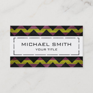 Carte De Visite Motif Chevron Zigzag Sur La Texture Sur Bois #3