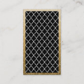 Carte De Visite Motif Chic Black Gold Tuiles marocain Custom (Dos)