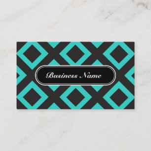 Carte De Visite Motif chic de carré de graphique de turquoise