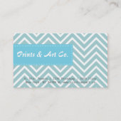 Carte De Visite Motif chic et élégant, bleu et blanc de chevron (Dos)